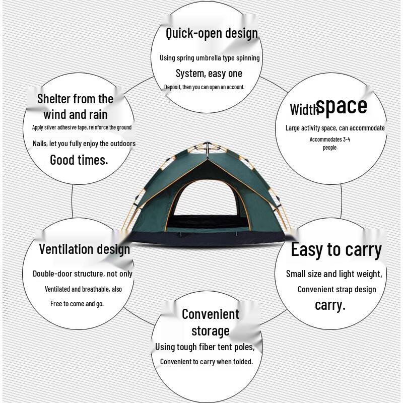 Tri-polar TP2305 Automatic Pop-Up Camping Tent