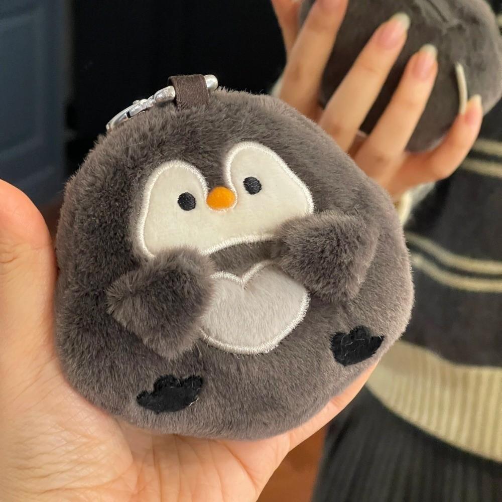 Портативный кошелек для монет с брелоком Многофункциональная сумка для хранения наушников Форма пингвина выдры Животное Сумочка на молнии Монеты Помада