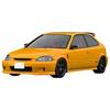 Модель зажигания масштаб 1/18 INITIAL D Honda CIVIC (ЕК9) Type R Желтый готовый продукт
