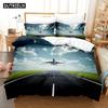 3D Самолет Аэропорт Взлетная полоса The Off Постельные комплекты Пододеяльник Комплект с наволочкой Twin Полный Queen King Постельное белье Постельное белье