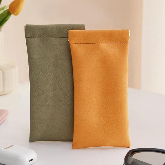 Портативная сумка для хранения очков с автоматическим замком, мягкий чехол из искусственной кожи для солнцезащитных очков, органайзер для очков для женщин и мужчин с близорукостью