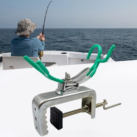 Держатель для удочки из нержавеющей стали, вращающийся на 360 градусов, регулируемый, прочный, с зажимом для удочки