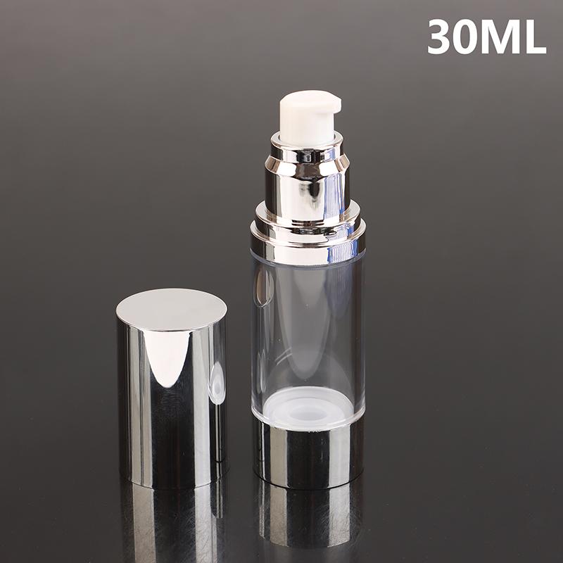 15/30/50Ml Uv Silver Lotion Bottle Empty Vacuum Pump Bottles Portable Facial Cream Foundation Airless Bottle Cosmetics Spray
