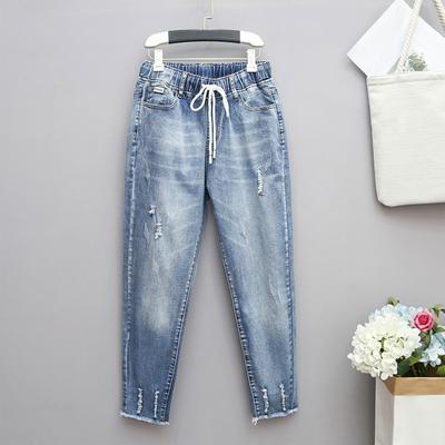 Женские брюки-шаровары, свободные эластичные повседневные брюки с высокой талией и редисом