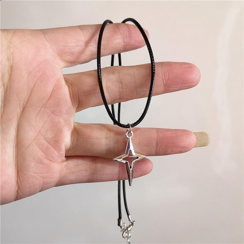 Kpop винтажное ожерелье в стиле панк серебряного цвета со звездой, ожерелье из бисера для мужчин и женщин, уличный хип-хоп, эстетические ювелирные изделия в стиле гранж, аксессуары Y2K