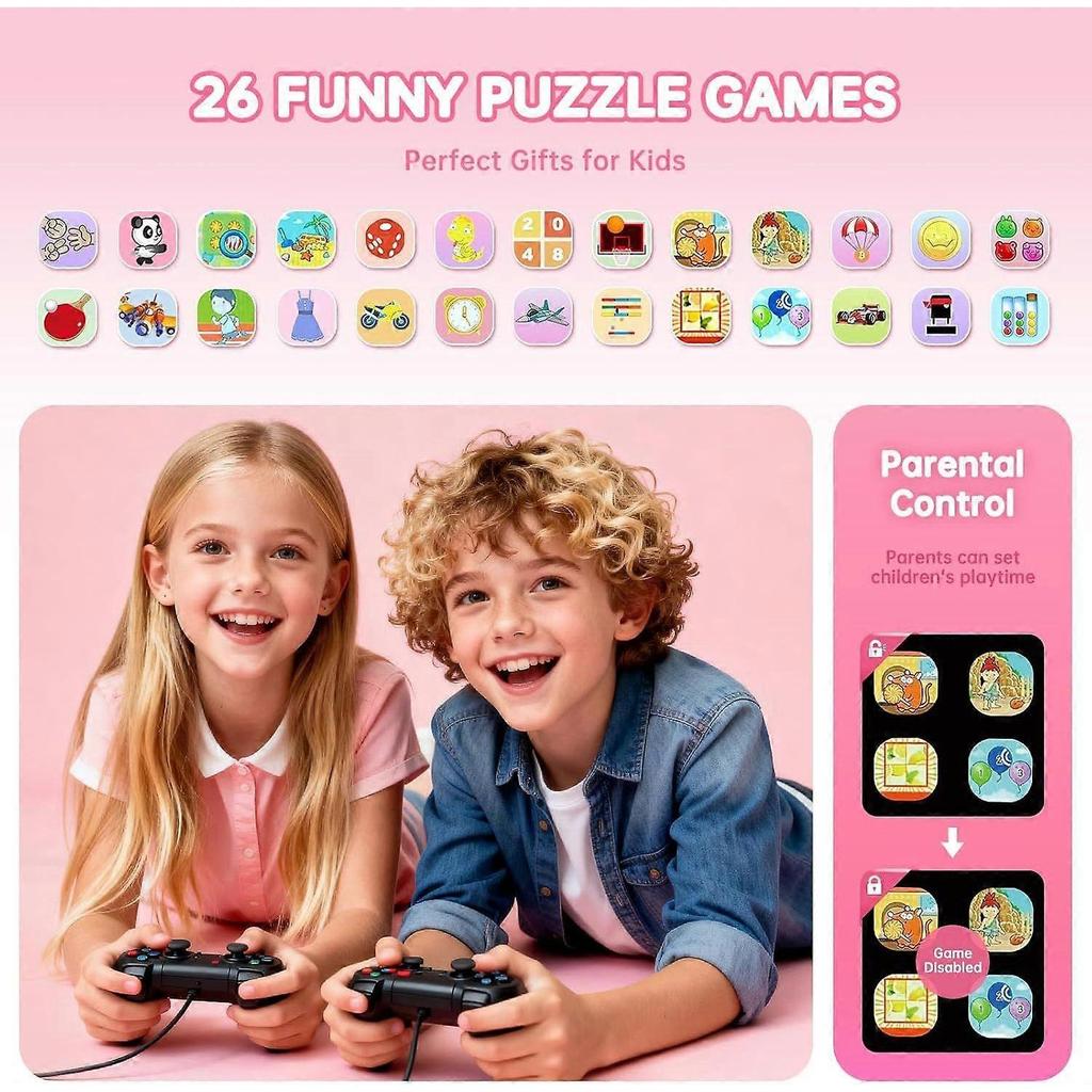 Kids Games Watch, Smart Kids Watch with Games, Touch Screen, Alarm Clock, HD Camera, Toys for Ages 4-12 Years Old, Birthday Gift for Girls(Pink)