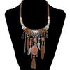 Bohemian Feather Necklace Turquoise Popular Street Auction Fringed Necklace