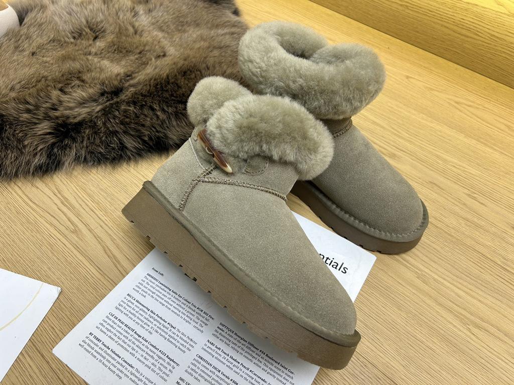 Меховые интегрированные зимние ботинки женские короткие ботинки на толстой подошве с роговой пряжкой женские ботинки осень и зима бархатные теплые хлопковые ботинки натуральная кожа хлопок