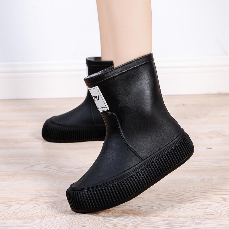 Модные женские водонепроницаемые резиновые сапоги 2024 года — нескользящие, удобные и прочные для кемпинга