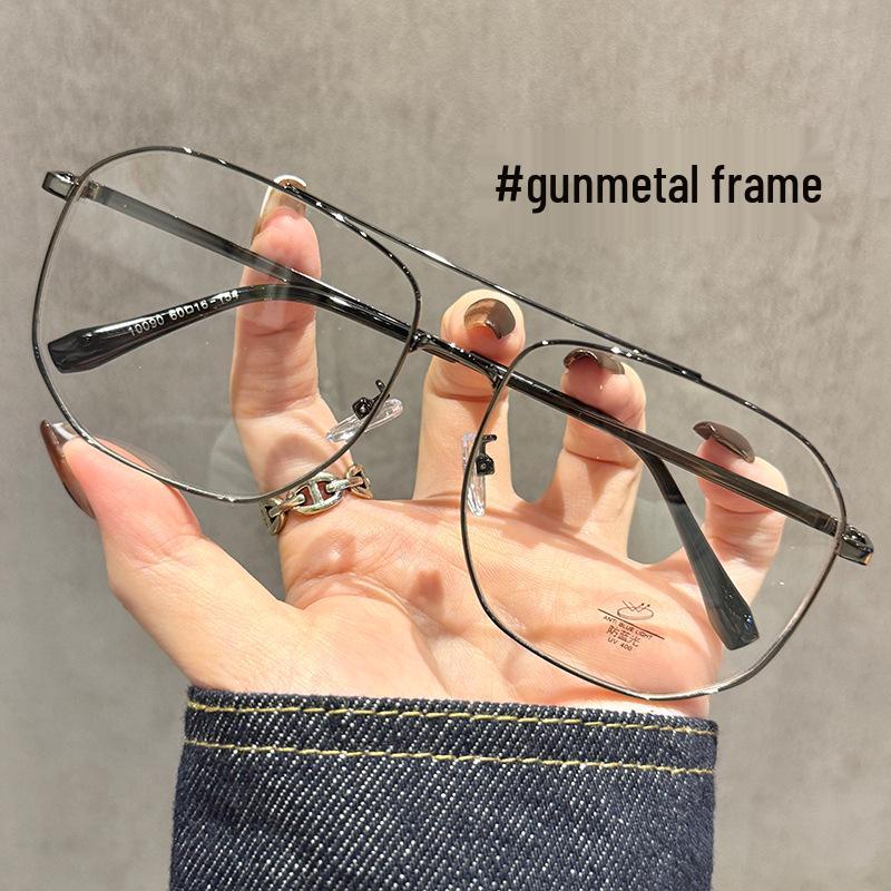 Ultralight Gold Double Bridge Men's Eyeglass Frame - Extra Large, Slimming Fit for Prescription Lenses