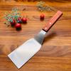 Stainless Steel Square Head Steak Cooking Spatula Wood Handle Pizza Shovel Pancake Beef Turner Scraper BBQ Utensils For Kitchen