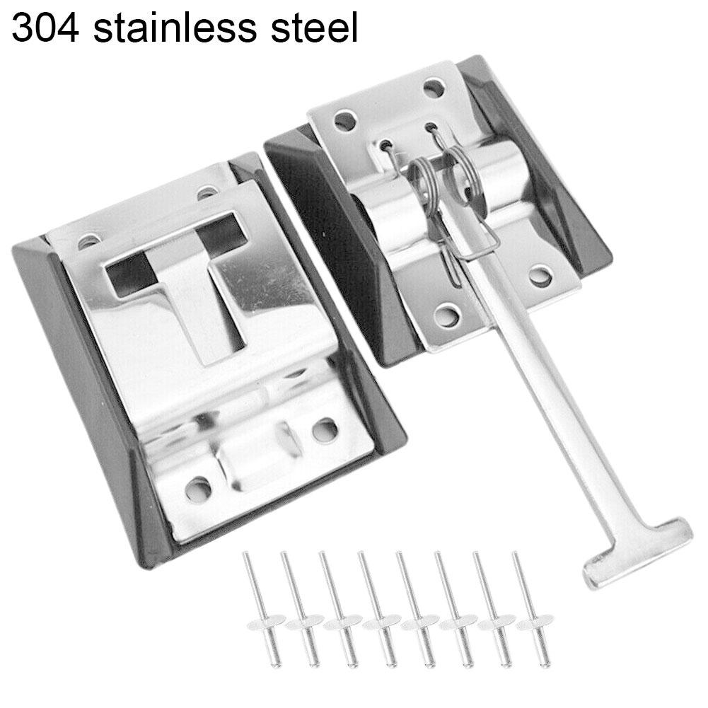 Stainless Steel Hooks Entry Door Catch Latch Accessories T-style Holder Trailer Camping Car RV Door Holder T-Style Latch Camper
