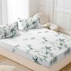 3pcs Soft & Breathable Plant Printed Fitted Sheet Set - Luxurious Bedding for a Comfortable Sleeping Experience In Bed Sheet Set