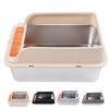 Cat Litter Box Stainless Steel Large Capacity Top Entry Anti Splashing Metal Litter Pan with Leakpro