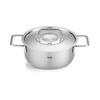 Кастрюля Fissler 20 см Pure Collection Кастрюля с крышкой из нержавеющей стали, совместимая с газовым IH, сделано в Германии, японское серебро, двуручная [Авторизованный продукт]