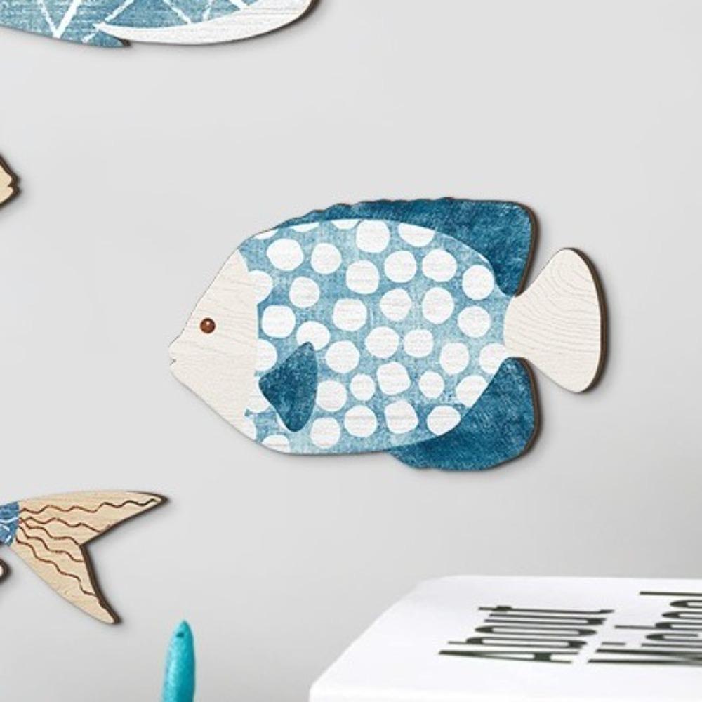 4pcs Wooden Tropical Fish Wall Decoration Vintage Ocean Animal Ornaments  Kids Room Decor