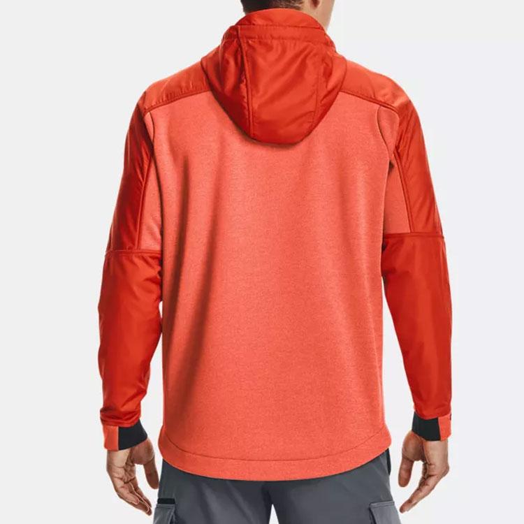 Under Armour ColdGear Colorblock Дышащая тренировочная куртка с капюшоном Мужская верхняя одежда Оранжевый 1320710-830