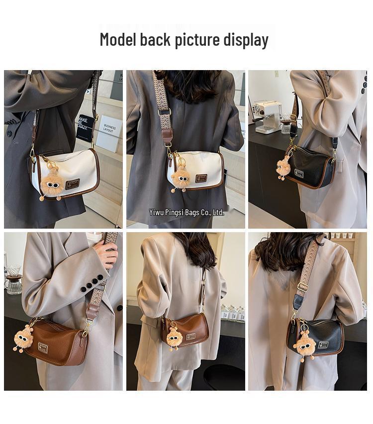 2025 Women's High-End Boston Baguette Shoulder Bag - Popular Wide Strap Crossbody Pillow Bag