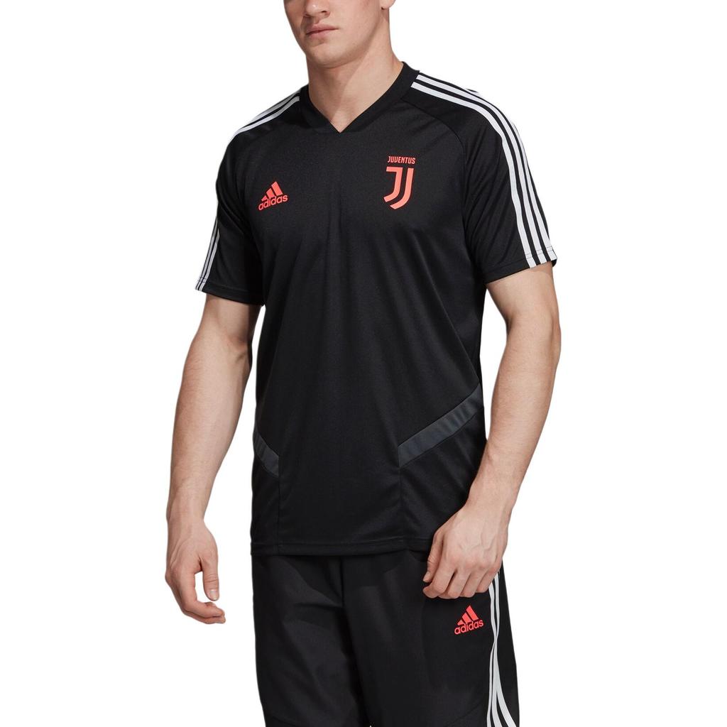 Adidas Футболка с коротким рукавом и полосатым логотипом Juventus, повседневная, мужская, черная DX9127