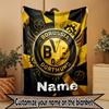 Custom Name Personalized Borussia Dortmund Bvb Print Blanket, Home Decor, Bedroom, Sofa, Camping, Couch, Gifts for Birthday Christmas