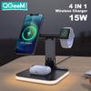 15W 4 In 1 Magnetic Wireless Charger Stand For iPhone 14 13 12 Pro Max Mini iWatch Watch Airpods Pro QI Fast Wireless Charge Dock Station