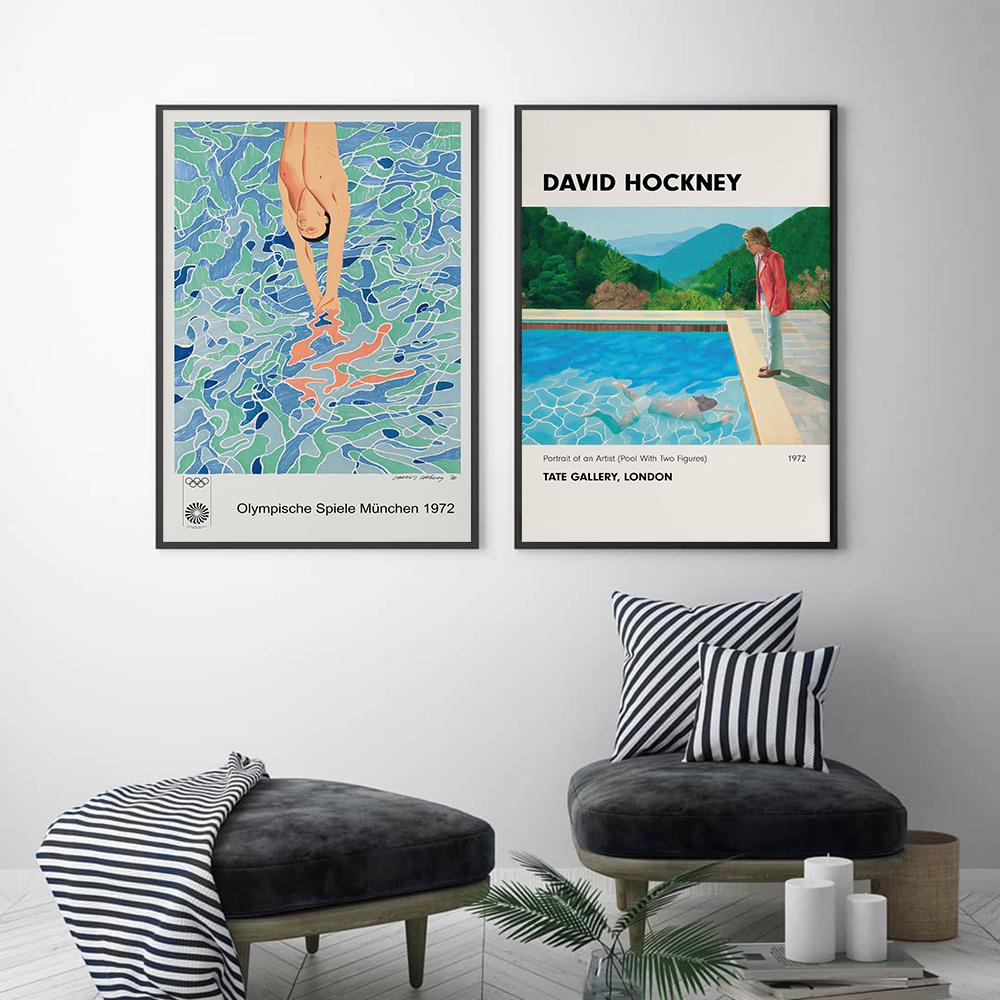 David Hockney Art Prints Exhibition Vintage Canvas Poster Abstract Artwork Painting Wall Pictures for Living Room Wall Art Decor