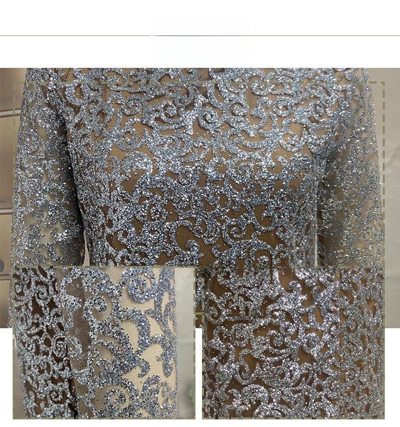 Весна 2025 г. Женское сексуальное облегающее вечернее банкетное платье в европейском и американском стиле с длинными рукавами и горячим тиснением