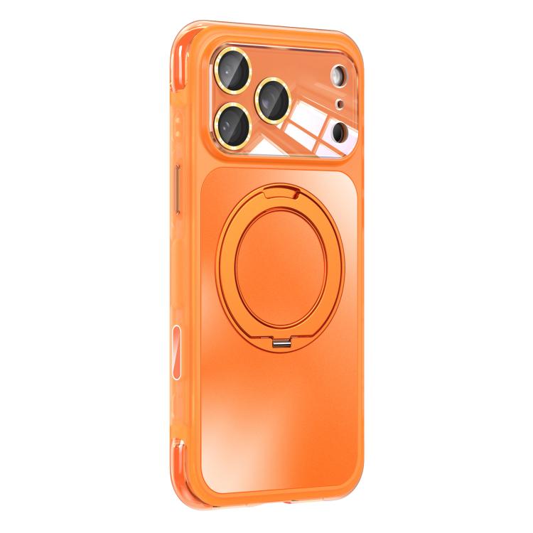 AG‑Finish Magnetic Shockproof Phone Case Built‑In Metal Rotating‑Stand Airbag Cushion Anti‑Drop Protective Shell For iPhone 17