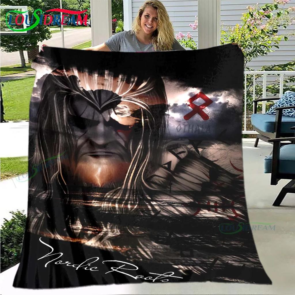 Nordic Viking Mythology Soft Blanket Sports Living Room Bedroom Sofa Bed Blanket Birthday Gift Travel Office Lunch Break Blanket