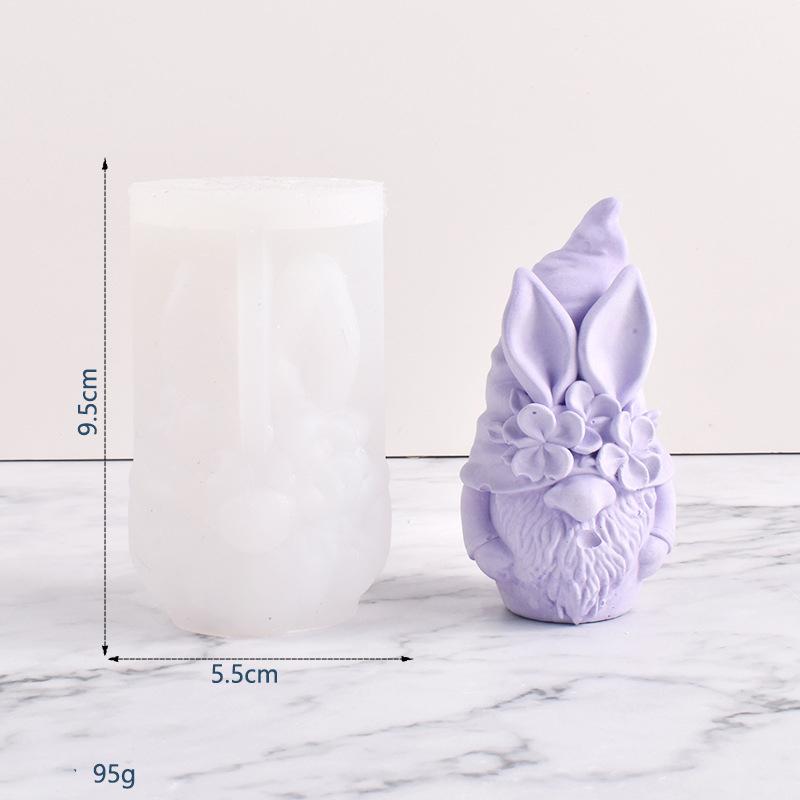 Faceless Dwarf Silicone Candle Mold Santa Claus Plaster Decoration Diy Candle Manufacturing Silicone Mold AVE