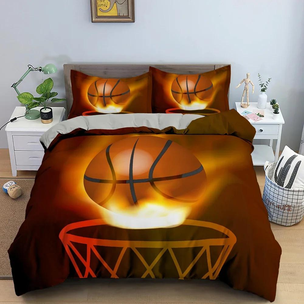 3D Basketball Bedding Set For Teen Boy's Bedroom Duvet Cover Set King Queen Twin Size Bedclothes Pillowcase Home Decor 2/3PCS