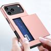 Для iPhone 17 Pro Max 17Air 16 Plus 15 Pro 15 14 13 12 11 Кошелек Держатель для карт Слот-слайдер Жесткий ПК Прочный Защитный чехол