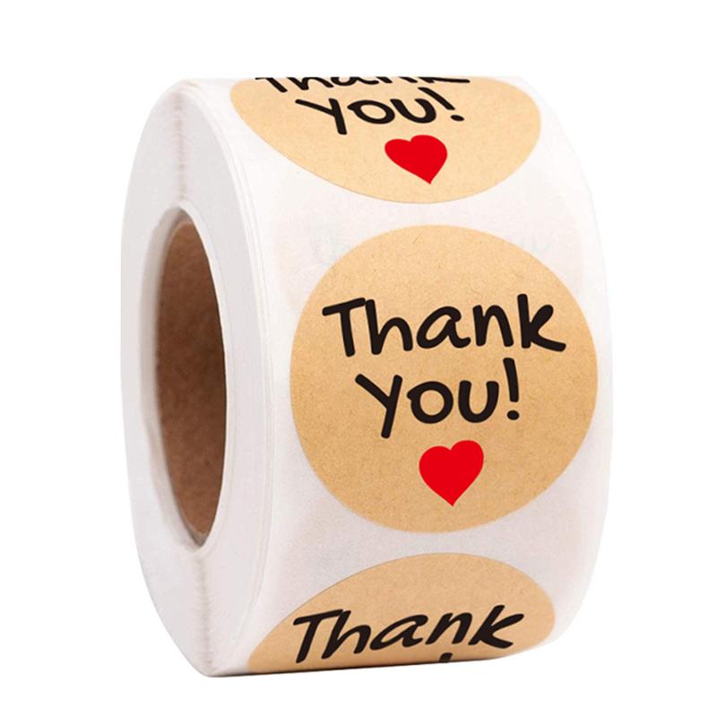 50Pcs 1Inch Diy Hand Made Handmade With Love Label Wedding Stickers Adhesive Sticker Kraft Round Labels Wholesale Price