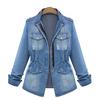 Женская джинсовая куртка из Европы и США, узкая джинсовая куртка, зимняя одежда