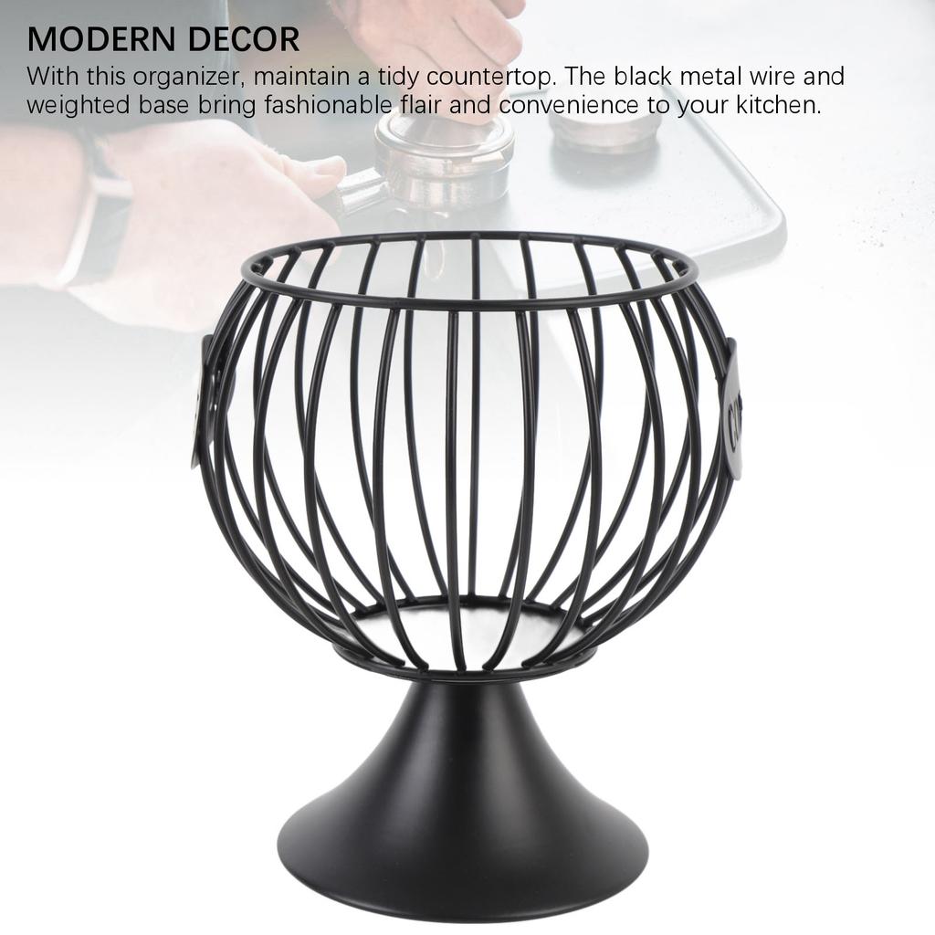 Корзина для кофейных капсул Утяжеленное основание Железо Современный держатель для кофейных капсул для дома Настольное украшение