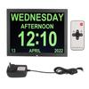 15in Digital Day Clock Large HD Display Remote Control 10 Languages Calendar Alarm with Date and
