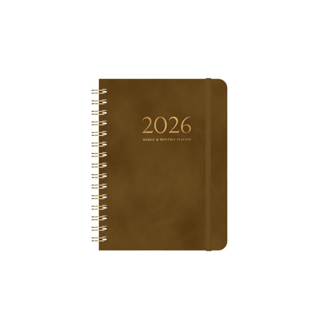 PU Leather Cover 2026 Weekly Monthly Planner Calendar Daily Notebook  Record