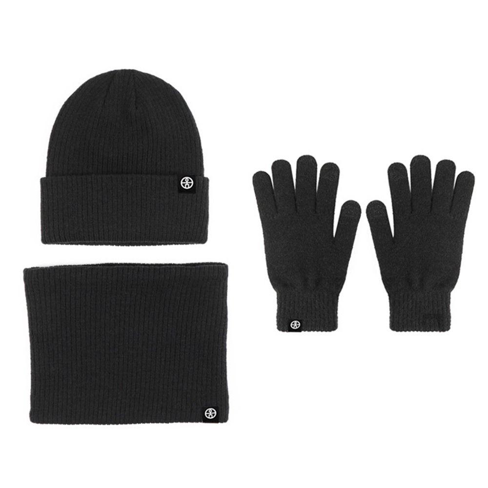 Casual Knit Winter Hat Warm Fleece Neck Scarf Trendy Winter Set for Women Men