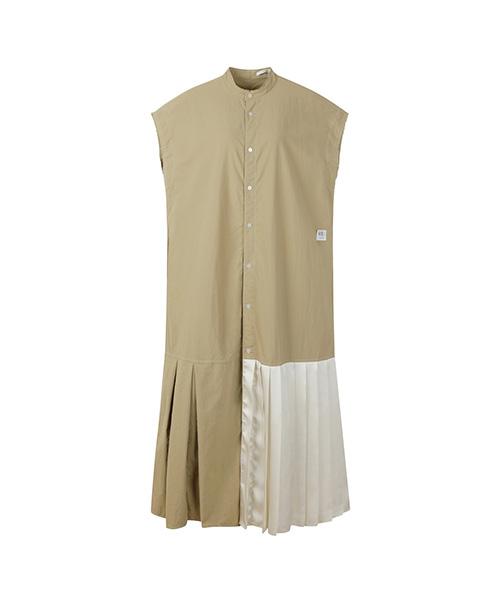 RECODE Half Pleats Shirt Long Dress_Rqdam23594Bex