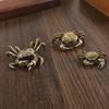 Funny Handmade Crab Small Statue Solid Antique Crab Ornaments Copper Craft Crab Miniatures Tea Pet