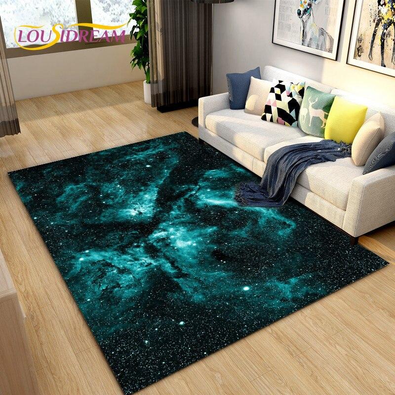 Коврик Galaxy Universe Space Stars, ковер для гостиной, украшение детской комнаты, дети играют, ползают, нескользящий напольный коврик