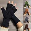 Женские перчатки без пальцев для девочек, утолщенные перчатки с полупальцами, термоперчатки из кораллового флиса