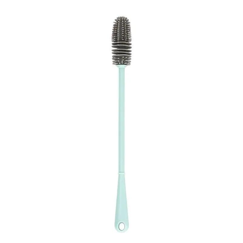 Silicone Milk Bottle Brush Cup Scrubber Glass Cleaner Long Handle Drink Bottle Clean Brush Kitchen Cleaning Tool