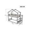 Lit superposé - MUVOE - 90x200 cm - Bois massif - Échelle de sécurité - Gris