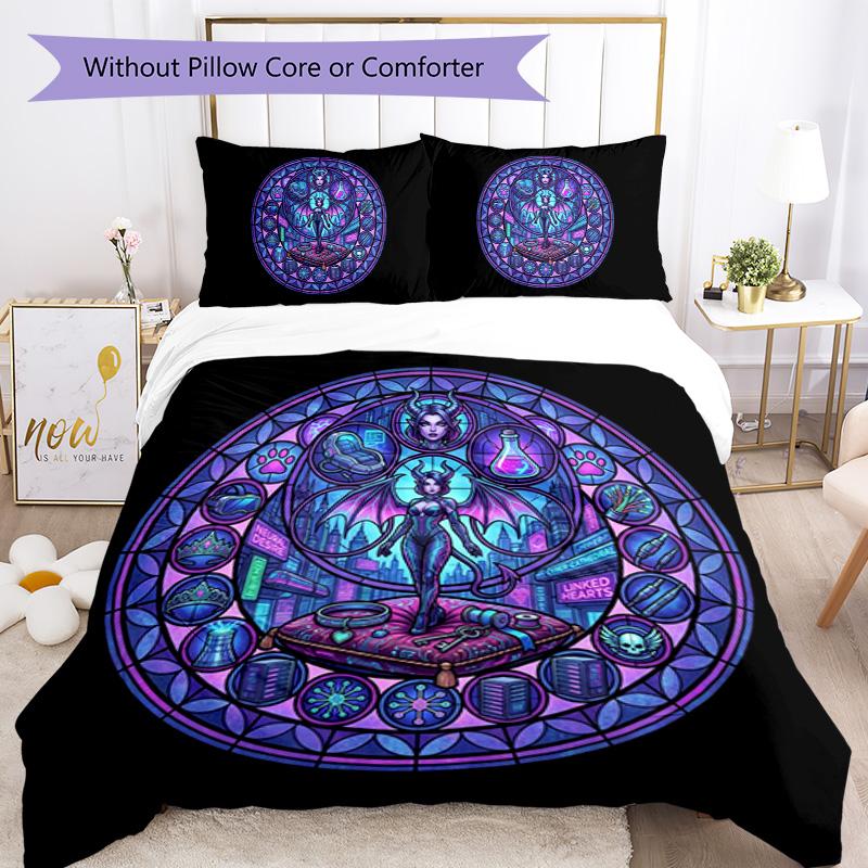Cybernetic Fantasy Realm Pattern Bedding,Quilt Set Quilt Cover Pillowcase Home Birthday Gift (1 * duvet cover + 2 * pillowcase, without core)
