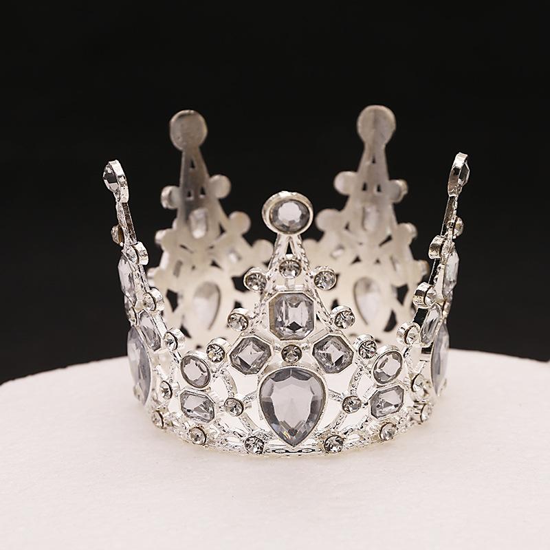 Ретро медный барочный торт украшения корона день рождения круглая детский головной убор для выступлений черная женская золотая корона