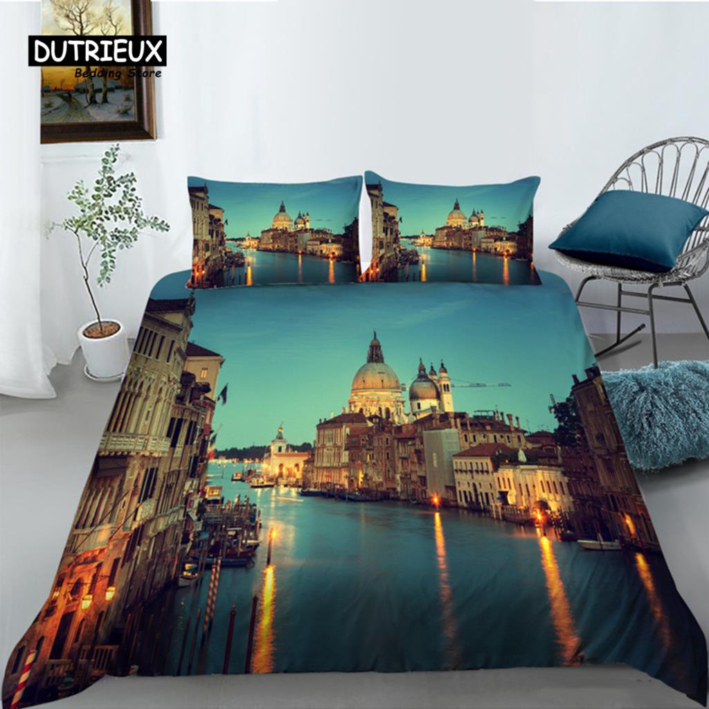 Пододеяльник с изображением Эйфелевой башни, современный французский комплект постельного белья с изображением городского пейзажа Парижа, 3D, европейское здание, одеяло, покрывало King для детей и взрослых, декор