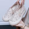 Модные новые туфли женские сетчатые дышащие плоские мягкие повседневные туфли для женщин новинка 2024 года модные мокасины с вышивкой на толстой подошве