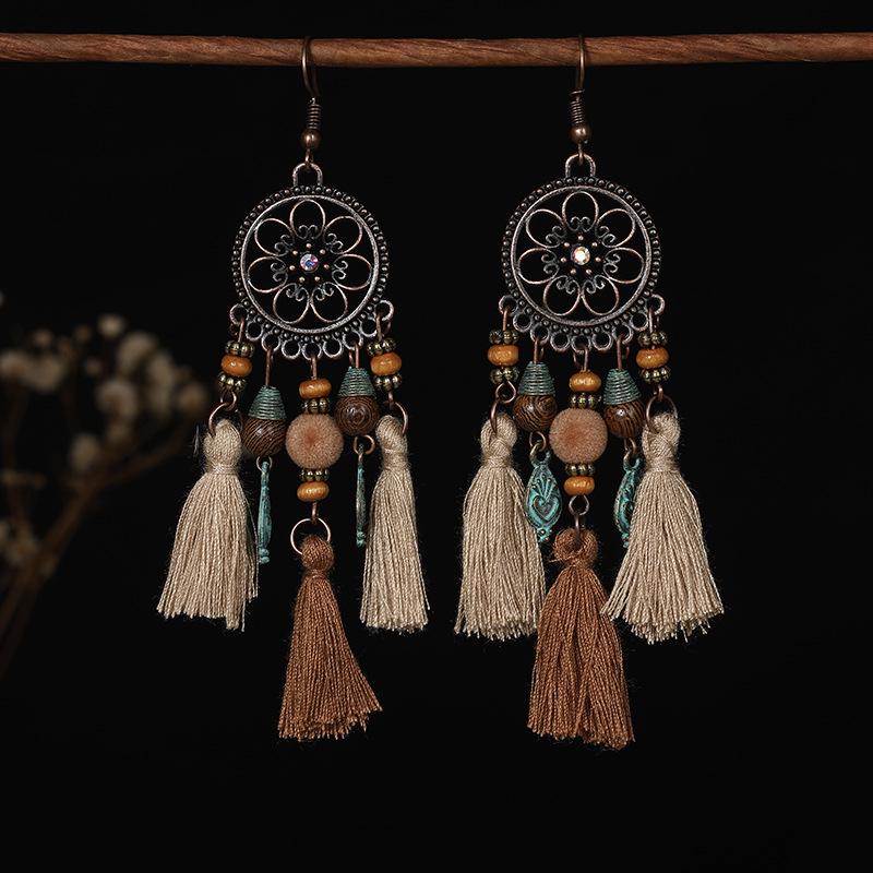 Bohemian Ethnic Tassel Earrings - Tribal Style for Holiday Travel Photography