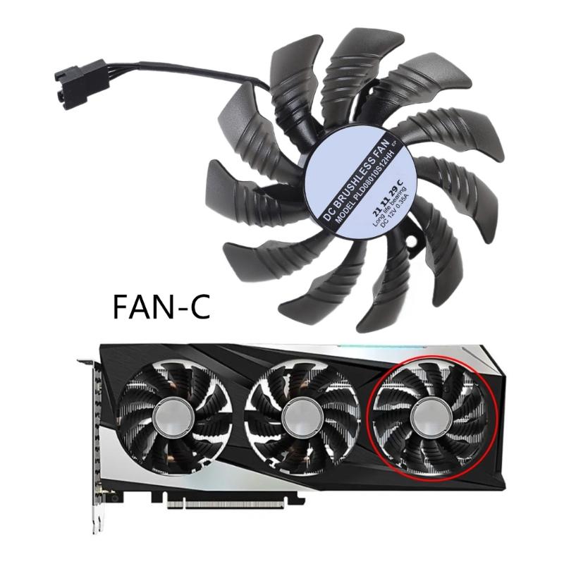 78MM PLD08010S12HH GPU Cooling Fan Replacement for RTX3050 3060 GAMING Graphics Cards Video Card Radiator